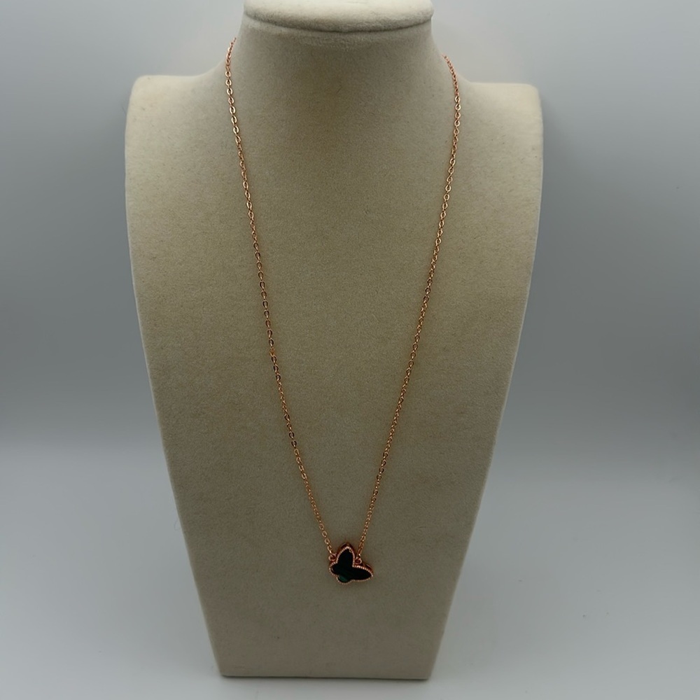 Malachite Butterfly Pendant Necklace - Picture 8 of 8